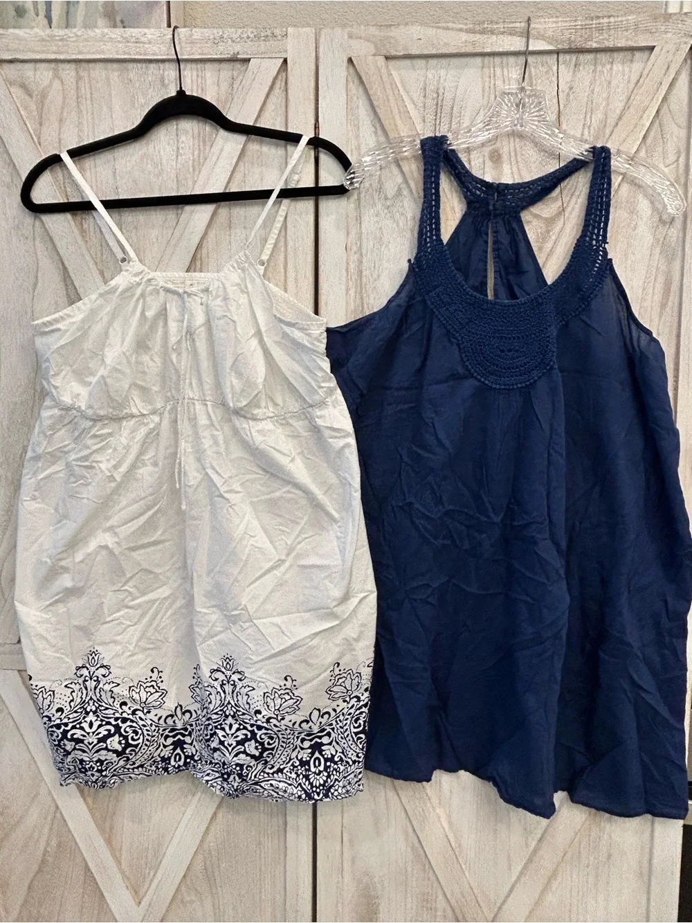 Cacique White Smocked Bodice Tank